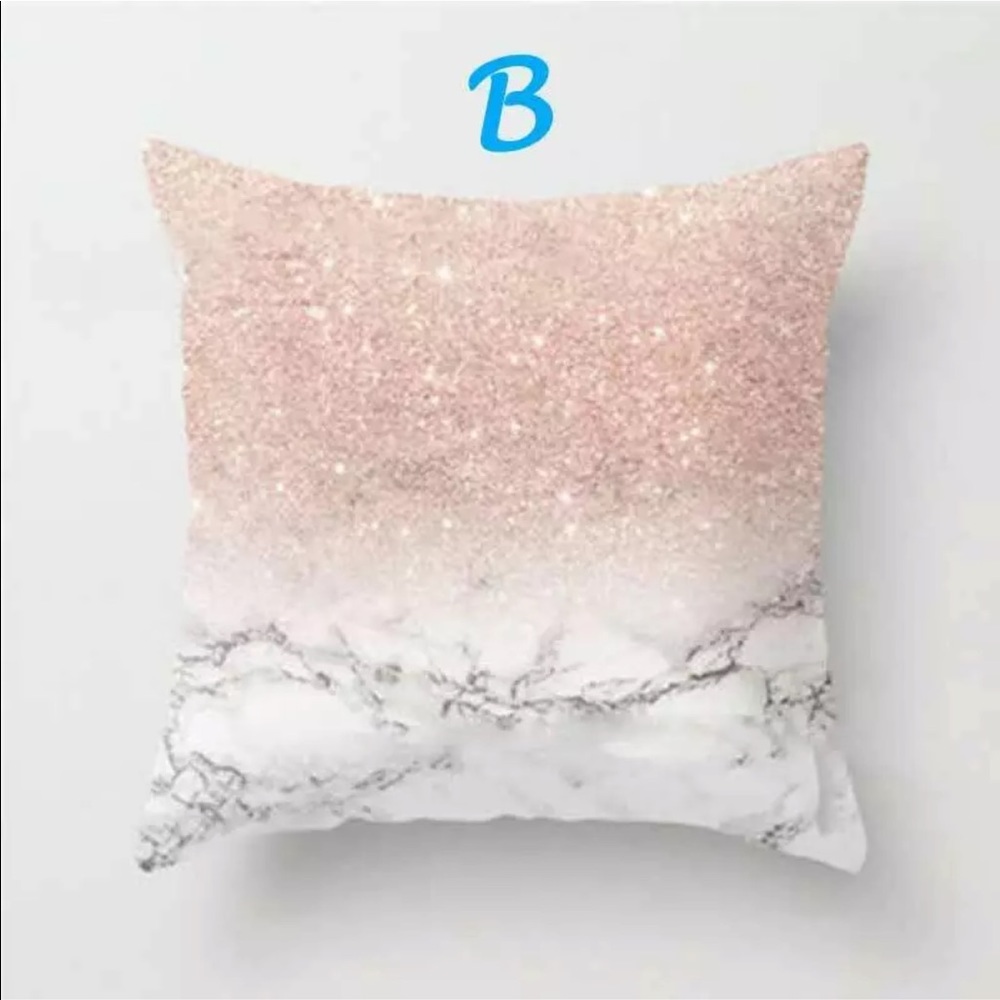 💫 5 for $25 Marble Glitter Pillow Case Pink White - Picture 2 of 3